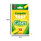 Crayola(R) Anti-Dust Chalk, (White) Box Of 12 Sticks