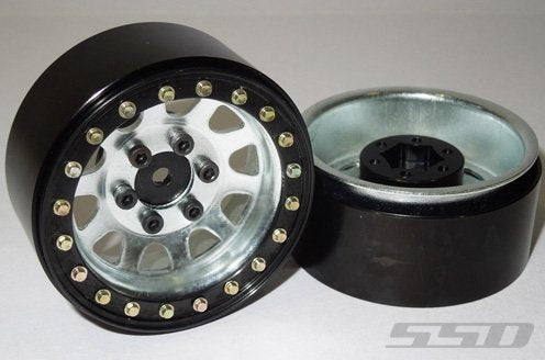 SSD RC 1.9'' Steel D Hole Wheels (Silver) (2)