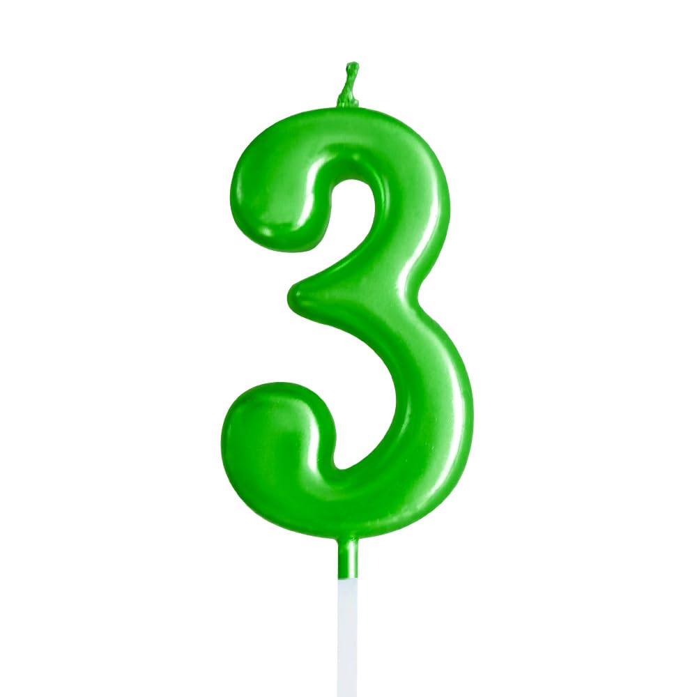 Green Birthday Candles 3 Candle 3rd Three Years Cake Bady Roman Numberal Cool Number Candle No 30 31 32 33 34 35 36 37 38 39