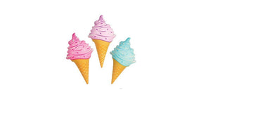 Rin (3) Ice Cream Cone Inflates ~ Assorted Colors ~ Pool Party Favor Prop Decor Birthday Fun Outdoor Play Prize Luau Carnival Fair
