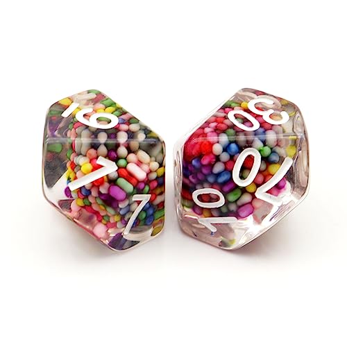 Haxtec DND Dice Set 7PCS Filled Resin Dice Rainbow Polyhedral D&D Dice for Roleplaying Dice Games Compatible with Dungeons and D