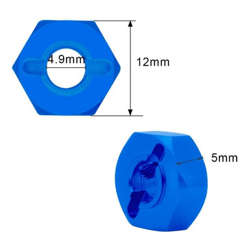 Globact 8 pcs 1/10 12mm Aluminum Wheel Hex Nuts with Pins Screws for RC Car 1/10 Traxxas Slash Traxxas Slash 2WD Hsp Redcat Rc4w