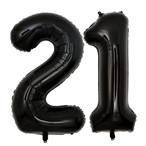 40inch Jumbo Black 21 number balloons for 21st Birthday Decorations helium balloons party supplies use them as Props for Photos
