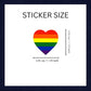 250 Rainbow Stripe Heart Stickers for LGBTQ Pride Parades and Events | Rainbow Flag Heart Shaped Stickers on a Roll