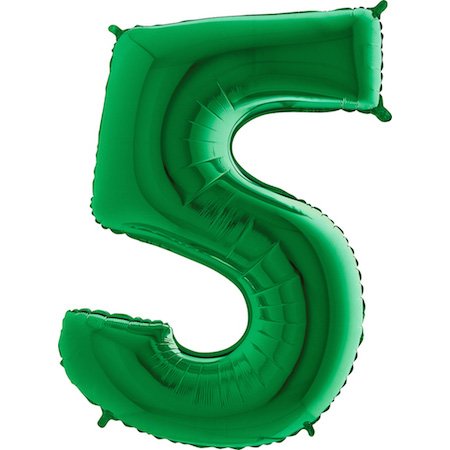 Giant Green Number 5 Balloon Decoration - Party Supplies