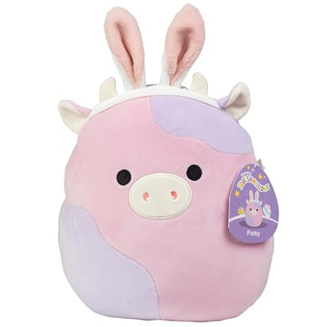 Squishmallows Original 10-Inch Patty The Purple Cow W/Bunny Ears - Official Jazwares Plush - Collectible Soft & Squishy Cow Bunn