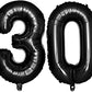 CollectiveMed. Number Foil Balloon 16 Inch  Black Colour (BLACK30)