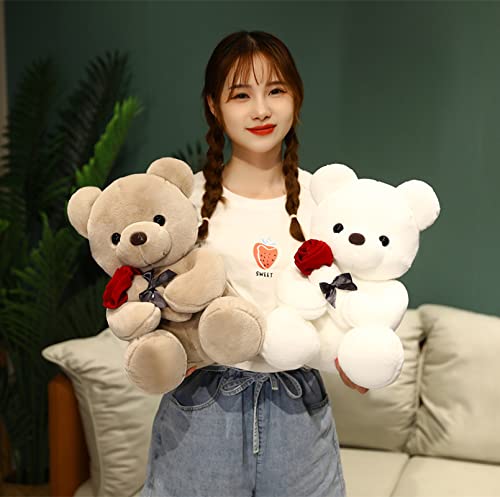 Shafish Cute Plush Rose Bear Stuffed Animal Teddy Bear Plush Toy Gift For Children And Girls (Light Brown, 35Cm/13.7In)