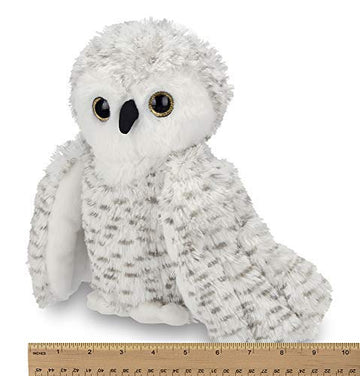 Bearington Owlfred Plush Stuffed Animal White Snowy Owl, 11 Inches