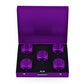 DS.DISTINCTIVE STYLE Aluminum Alloy Dice 5 Pieces 16mm Portable Metal Dices with Case 6 Sided Dice forParty Game (Purple Square)