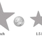 Playfully Ever After 1.5 and 3 inch Combo Size Felt Star Stickers 46pc (White)