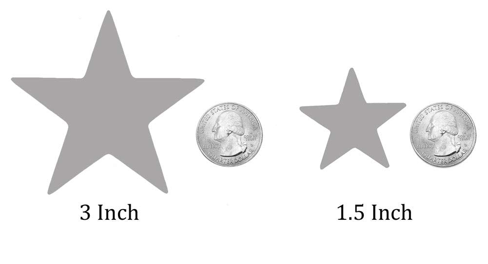 Playfully Ever After 1.5 and 3 inch Combo Size Felt Star Stickers 46pc (White)
