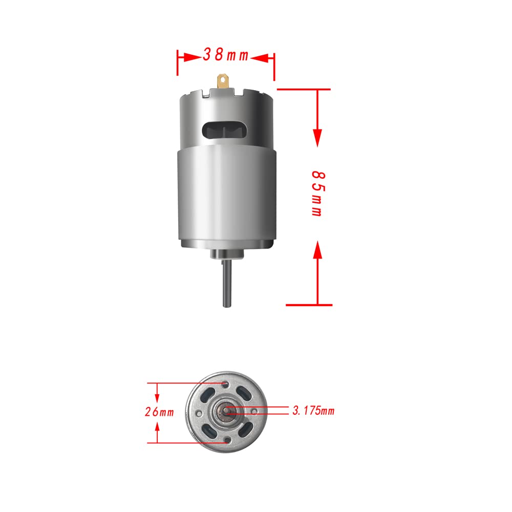 2 Pcs 24V RS555 35000RPM Electric Motor Drive Engine for Power Wheel Motor Upgrade,High Speed Motor Gearbox Accessories for Powe