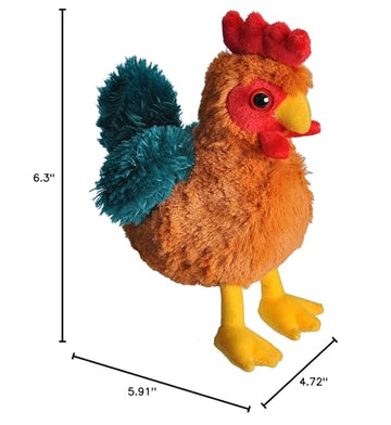 Wild Republic Rooster Plush, Stuffed Animal, Plush Toy, Gifts For Kids, Hug’Ems 7 Inches