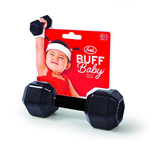 Genuine Fred Buff Baby Dumbbell Rattle Engaging And Sensory Rich Toy, Lightweight And Easy To Hold, Fun Gift For Fitness Enthusiast And New Parents