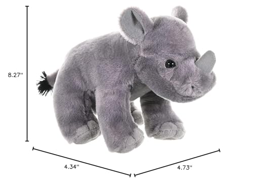 Wild Republic Rhino Baby Plush Stuffed Animal, 8 Inches Grey Cuddlekins, Soft Polyester Toy for Kids