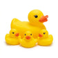 Modanest Chu Chu Duck Bath Toys Set of 4 with Sound, Yellow Rubber Duck Family for Kids, Squeaky Water Play Toys for Baby Bath, 