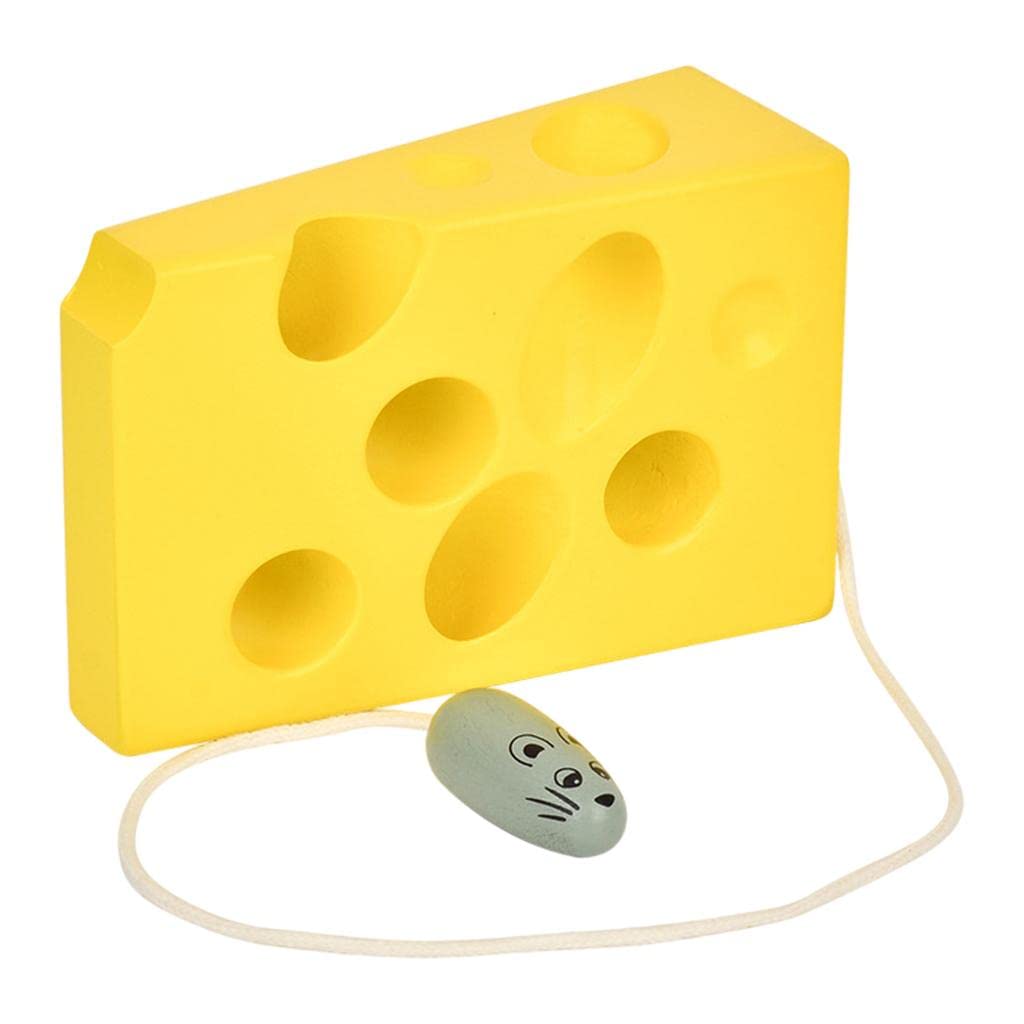 Ilsmysutra Wooden Lacing Cheese Threading Toys Fine Motor Skills Toy Kids Gifts |Toys For Baby|Developmental Baby Toys