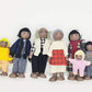 ERANCE 7 Pcs African American Wooden Dollhouse Family Set Dollhouse Dolls Family Role Play Pretend Play Figures