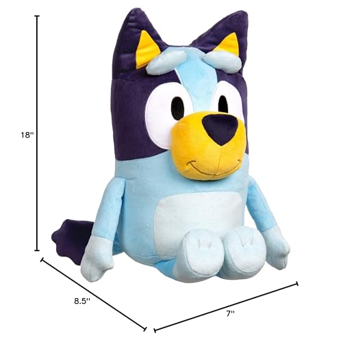 Bluey 18' Stuffed Animal - Playtime & Naptime Companion, Jumbo Size, Soft Deluxe Materials - Huggable Cuddles Best Friend (13010)