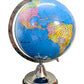 Geokraft Political Educational 8 Inch Rotating World Globe With Nickel Plated Metal Base,Blue,Pack Of 1 Set