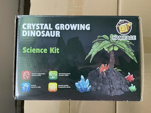 Hamiface Crystal Growing Dinosaur, Crystal Growing Kit Kids Age 8-12, Grow Your Own Crystal Dinosaur Terrarium Kit, Science Expe