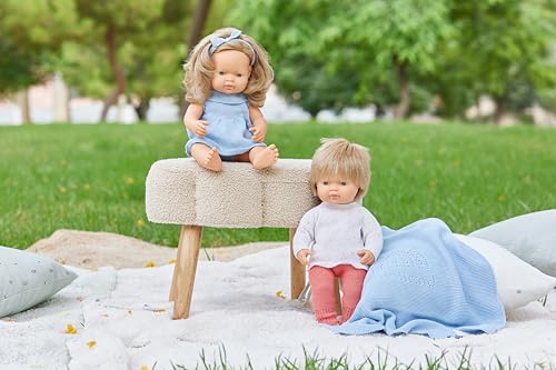 Miniland Doll 15'' Caucasian Blond Boy (Box) - Made In Spain, Anatomically Correct, Quality, Inclusion