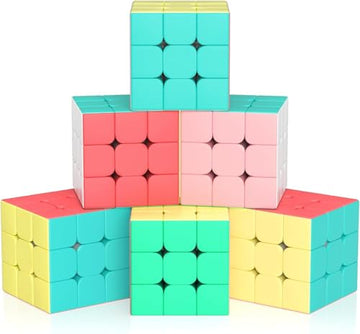 Vdealen 3X3X3 Speed Cube Set, 6 Pack Speed Cube Bulk Magic Cube Set, School Classroom Prize For Students Birthday Party Favors Stocking Stuffers Gifts For Kids Teens Adults(Macaron Stickerless)