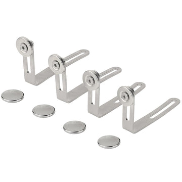RZXYLRC 4Pcs Car Shell Body Mount L-Bracket Metal Body Post Mount Magnet for Axial SCX10 1/10 Scale RC Crawler Upgrade Part (Sil