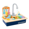 SKYBUCKET Play Kitchen Sink Toys Electric Dishwasher toyith Running Water Automatic Faucets and Tableware Accessories Role Play 