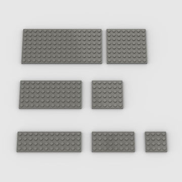 Classic Building Plate Assortment Pack, 50Pcs Dark Gray Bulk Plates With 7 Size Building Plate Base Plate, Compatible With Lego