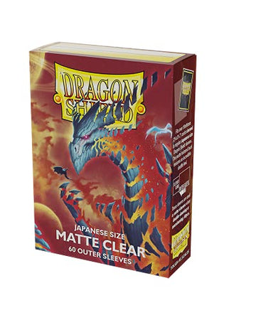 Dragon Shield 60 Ct Japanese Matte Outer Sleeves Clear 60 Ct Card Individual Pack