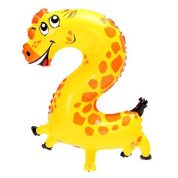 Generic Cute Animal Cartoon Arabic Numeral Foil Balloons Number Inflatable Kids Toy Party Wedding Decor