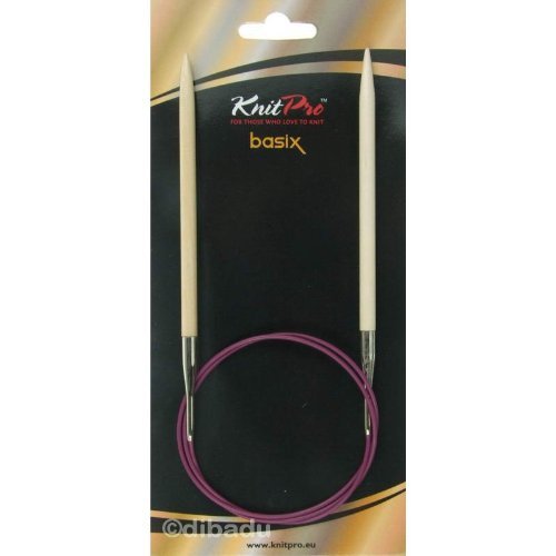KnitPro-Basix Beech Fixed Circular Needles 40-Size 19/15mm