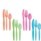 Tiger Chef Neon Glow In The Dark Party Supplies - Hard Plastic Cutlery In Pink, Blue, Green and Orange - 384 Pieces