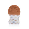 Itzy Ritzy Silicone Teething Mitt - Soothing Infant Teething Mitten With Adjustable Strap, Crinkle Sound And Textured Silicone To Soothe Sore And Swollen Gums, Terracotta Sun (Mitt8491)
