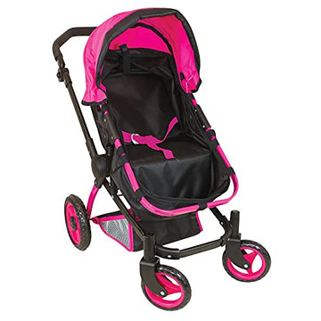 Lissi Urban Baby Doll Pram, Pink,Black Small