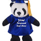 Plushland Plush Stuffed Animal Toys 8 Inches Present Gifts for Graduation Day  Personalized Text  Name or Your School Logo on Gown  Best for Any Grad School Kids (Graduation Panda Blue Gown)