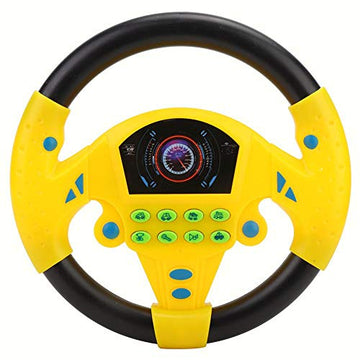 Garosa Simulated Driving Controller 21 X 3.5 X 21Cm Co-Driver Simulated Steering Wheel Educational Music Toy For Children Kids 4 5 6 Years Old (Yellow)