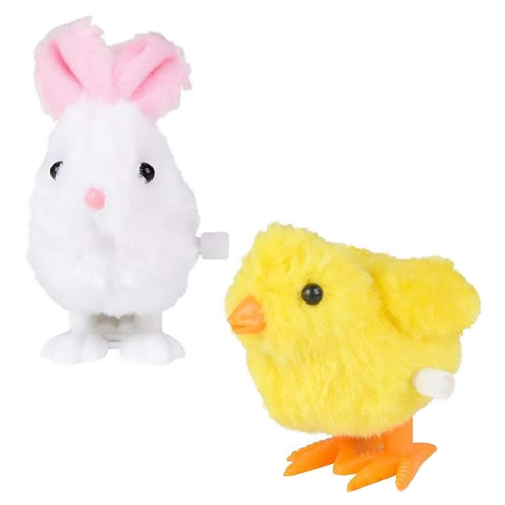 The Dreidel Company Easter Bunny & Chick Wind Up Toys For Kids Variety Pack, Birthday Party Favors, Novelty And Gag Gifts, 3'' I