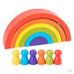 Jazzy Pearls Rainbow Building Blocks For Kids Nesting Puzzle Educational Toy Gifts 3 Set|18 Pieces Rainbow Building Blocks18 Pie