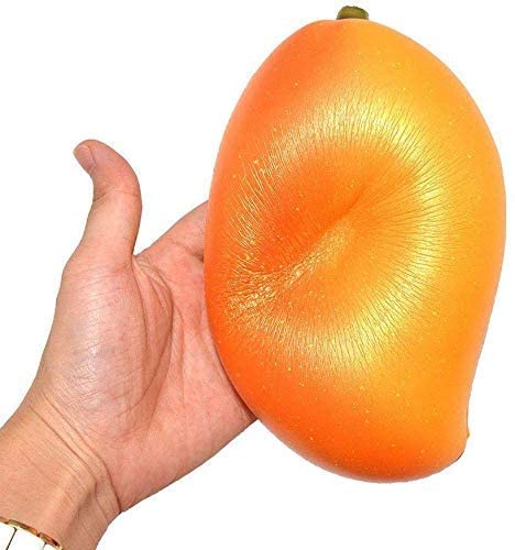 Areedy Squishy Fruit - Gold Mango, Colossal, Slow Rising, Scented, Small, Polyurethane (PU)