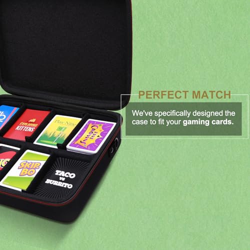 Ltgem Game Card Travel Case,Compatibility Taco Cat Goat Cheese Pizza/Skyjo/Uno/Playing Card Against Humanity And Other Game Cards,This Card Box Can Hold 2500+Game Cards (Red+Black)