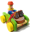 Prime Choice Toys Wooden Drum Musical Pull Along, Baby Early Walking Rope Toy, Vehicle For Babies, Wood, Multi Color (Pack Of 1)