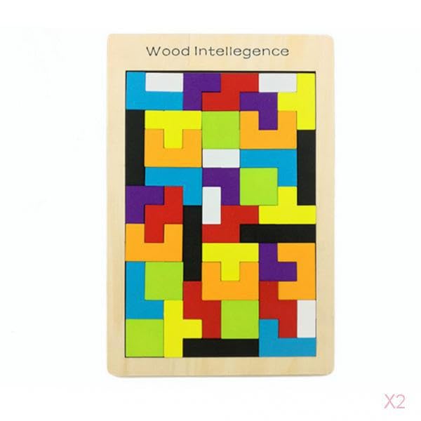 Calandis 2X Colorful Montessori Puzzle Children Baby Toddler Wooden Puzzle Toy | Wooden & Handcrafted Toys | Preschool Toys & Pr