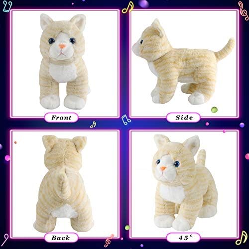 Glow Guards 14'' Light Up Musical Kitty Stuffed Animal Soft Realistic Cat Plush Toy With Led Night Lights Lullabies Singing Glow Birthday Children'S Day For Toddler Kids