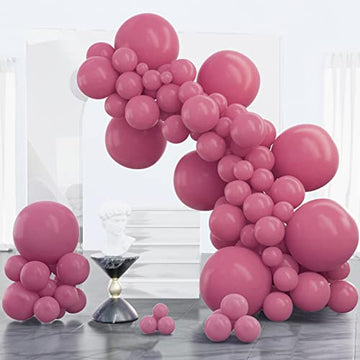Partywoo Opera Mauve Balloons, 100 Pcs Boho Pink Balloons Different Sizes Pack Of 18 Inch 12 Inch 10 Inch 5 Inch Mauve Pink Balloons For Balloon Garland Or Balloon Arch As Party Decorations, Pink-F02