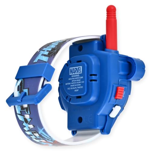 Accutime Spiderman Kids Rechargeable Walkie Talkie Watch Set - 2 Way Radio Watches, Led Flashlight, Compass, Toy Watches For Boys, Girls, Fans Of Spiderman