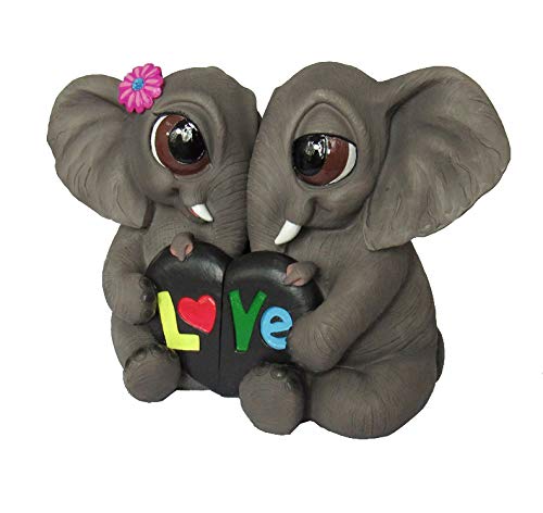Dwk Decorative Elephant Couple Love Split Figurine | Elephant Sculpture Decor For Couples | Desk Sculpture And Decorative Items Decorations On Put On Shelves - 6.5'