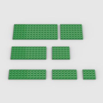 Classic Building Plate Assortment Pack, 50Pcs Green Bulk Plates With 7 Size Building Plate Base Plate, Compatible With Lego Part